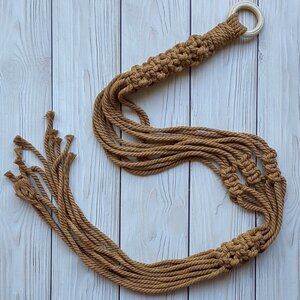 NEW! Brown Boho Macrame Plant Hanger | Hanging Planter Indoor Garden Home Decor
